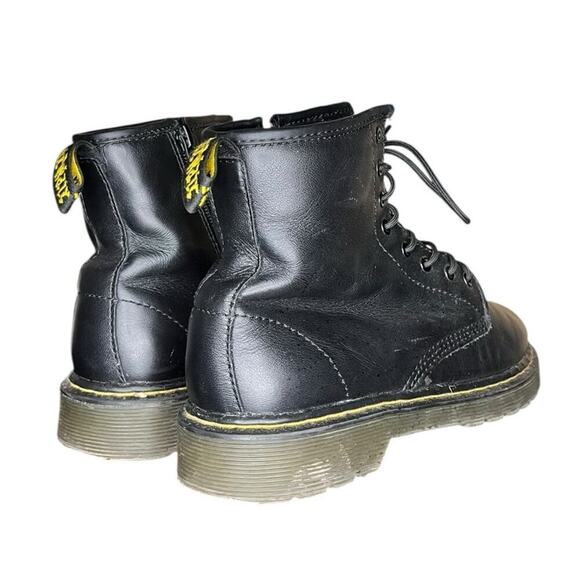 Doc Dr. Martens Delaney Leather Combat Boots Side Zip M4 W5 Black - Picture 4 of 6